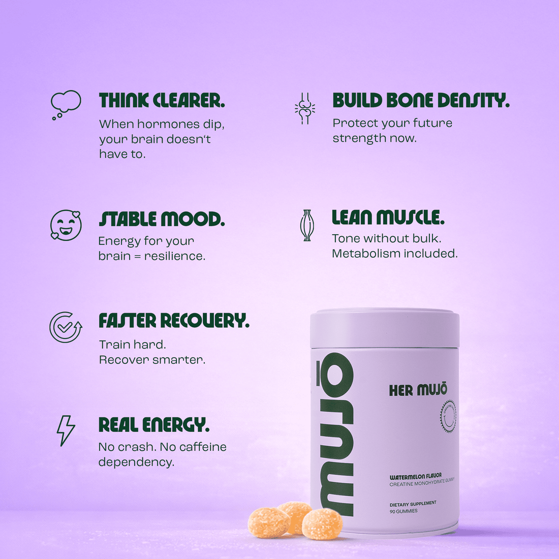 Creatine gummies benefits for women including strength and recovery