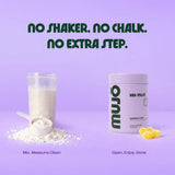 MUJO creatine jar comparison with powder and gummies on a purple background